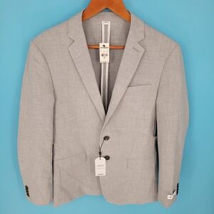 NWT Express Blazer Jacket Mens 38S Formal Business Extra Slim Fit Light Gray